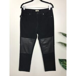 Zadig & Voltaire Women's M Boyish Velours Pants Black Corduroy Paneled Edgy